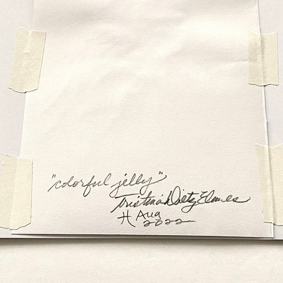 Colorful Jelly - Original Wall Art Watercolor Painting Matted Frame Ready 8”x10” - Picture 5 of 6